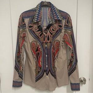 Etro Button Down Aztec Top